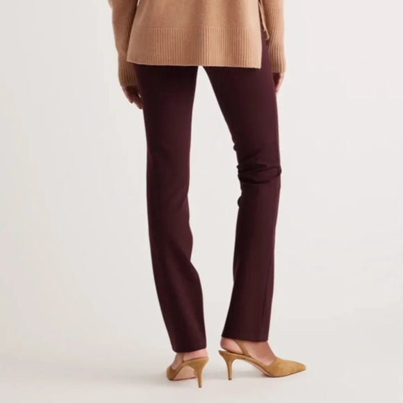 Quince Ultra-Stretch Straight Leg Pant-Burgundy/Maroon-Women’s XS tall & L-NEW - Picture 2 of 7